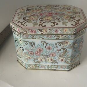 Floral Decorative Tin Box